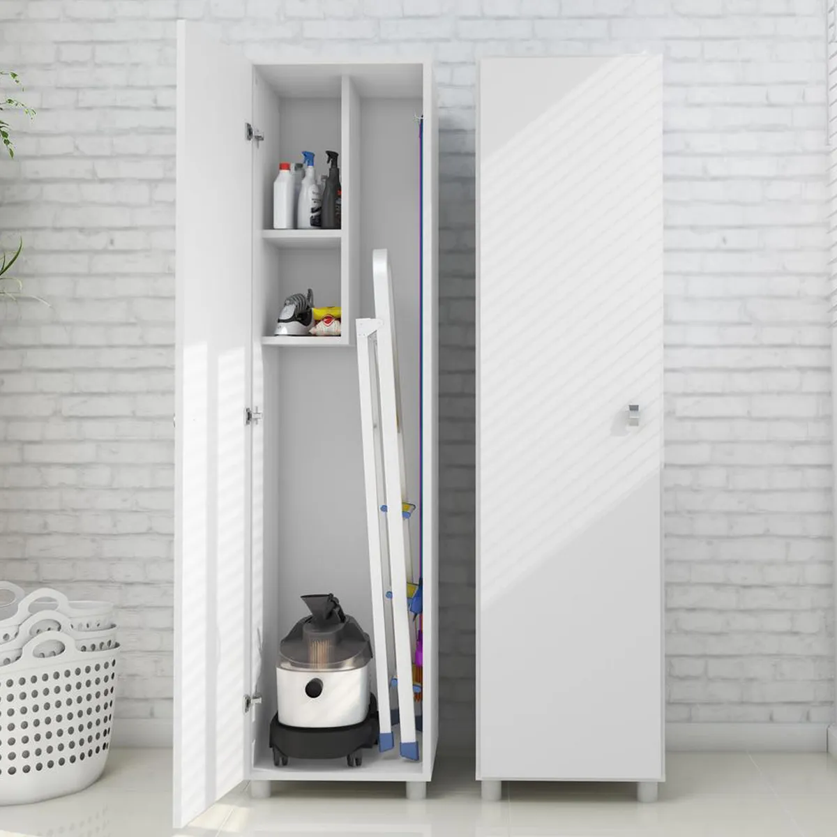 TECNOMOBILI - Armario Cocina Melamina 2 Nivel(es) 36x144x37.5 cm Blanco