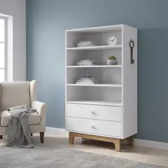 KIDSCOOL - Estante Harmony MDF 4 Nivel(es) 79x139x31 cm Blanco