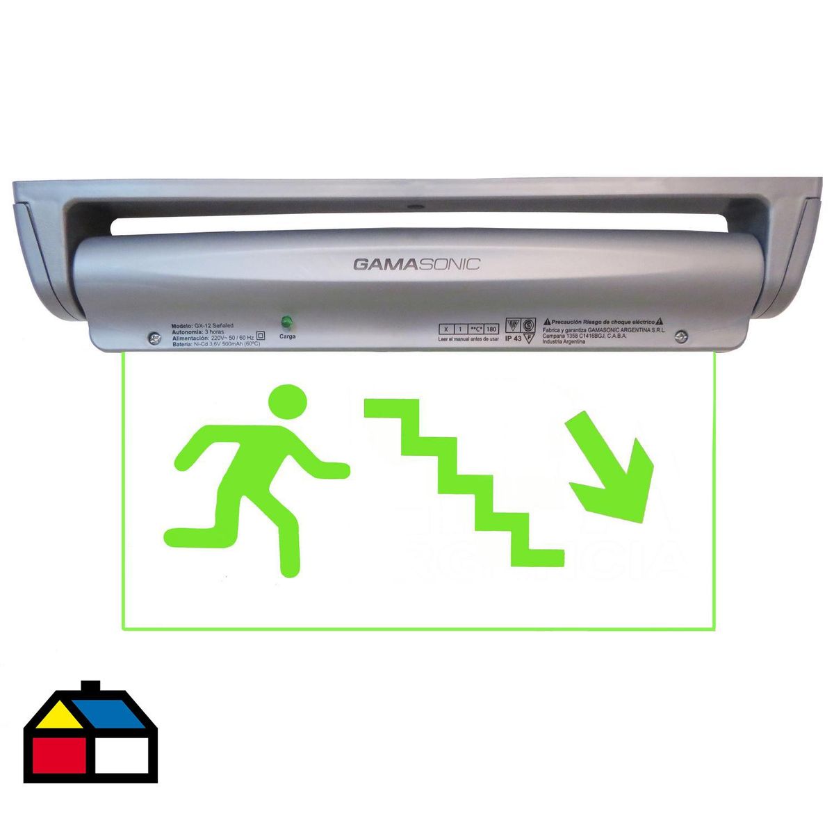 GAMASONIC - Señalética de emergencia hombre flecha escalera subida