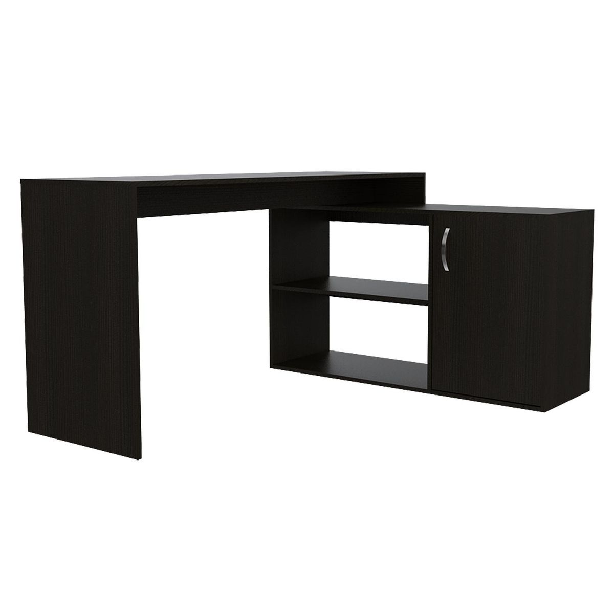 TUHOME - Escritorio en L Esquinero Axis Wengu Negro 151.5x76.5x116.5 cm