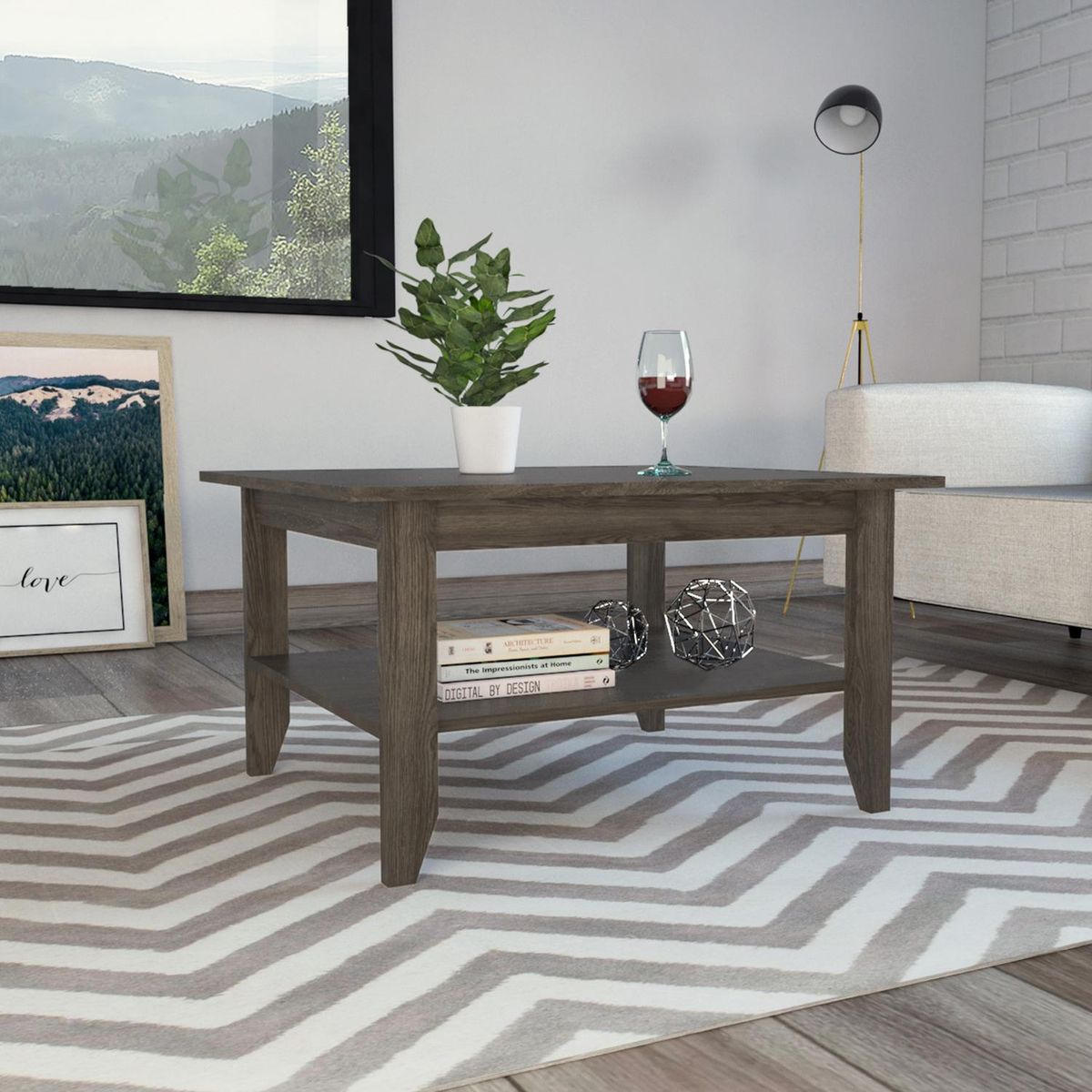 TUHOME - Mesa de Centro Coñac 80x45x70 cm