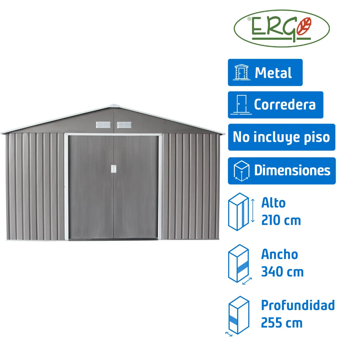 ERGO - Bodega jardín Archer D-S 255x340x210 cm