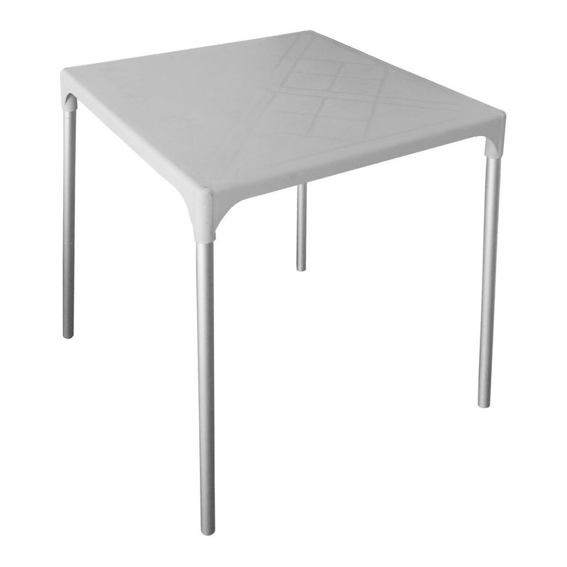 DVP - Mesa Cuadrada Aluminio 70x76x70 cm Blanco