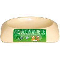 Plato de comida para mascota pequeño biodegradable Blanco