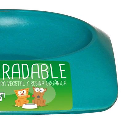 Imagen 2 del producto Plato de comida para mascota pequeño biodegradable Celeste
