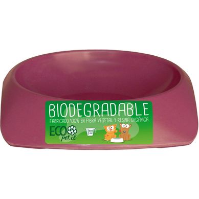 Plato de comida para mascota grande biodegradable Morado.