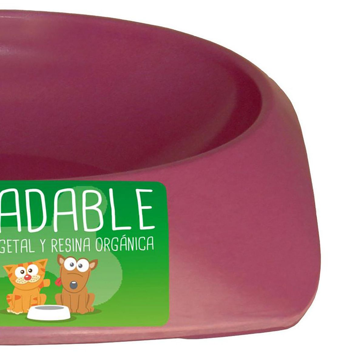 DECOGREEN - Plato de comida para mascota grande biodegradable Morado