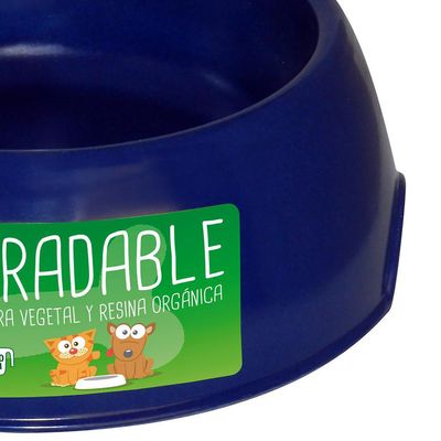 Imagen 2 del producto Plato de comida para mascota grande biodegradable Azul