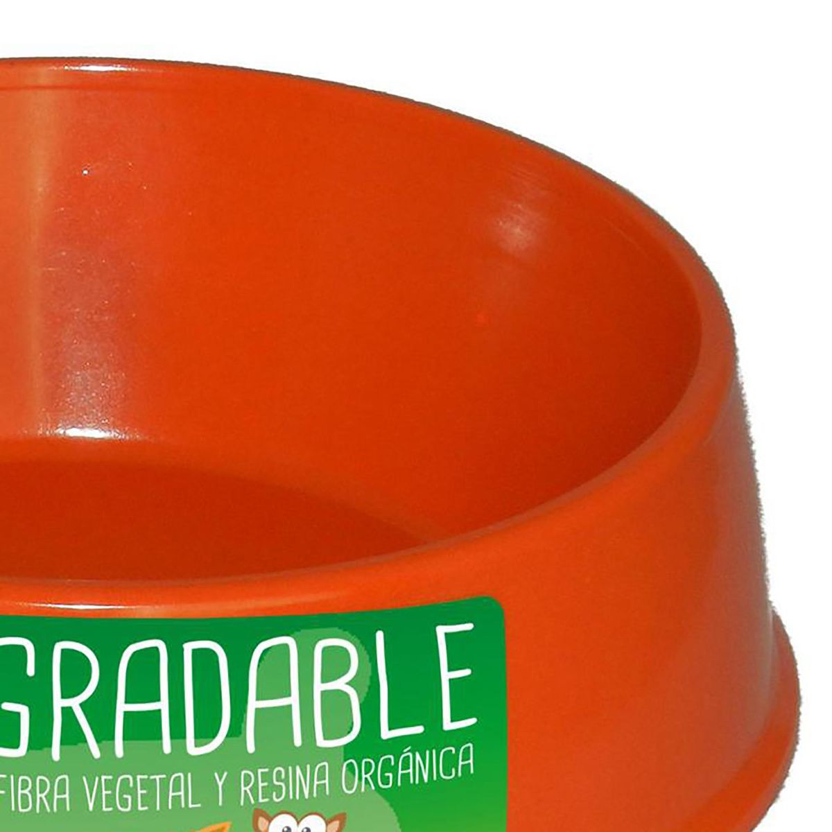DECOGREEN - Plato de comida para mascota pequeño biodegradable Naranjo