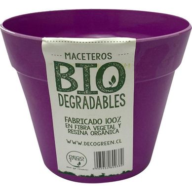 Macetero redondo de fibras naturales 13,7x13,7x10,3 cm