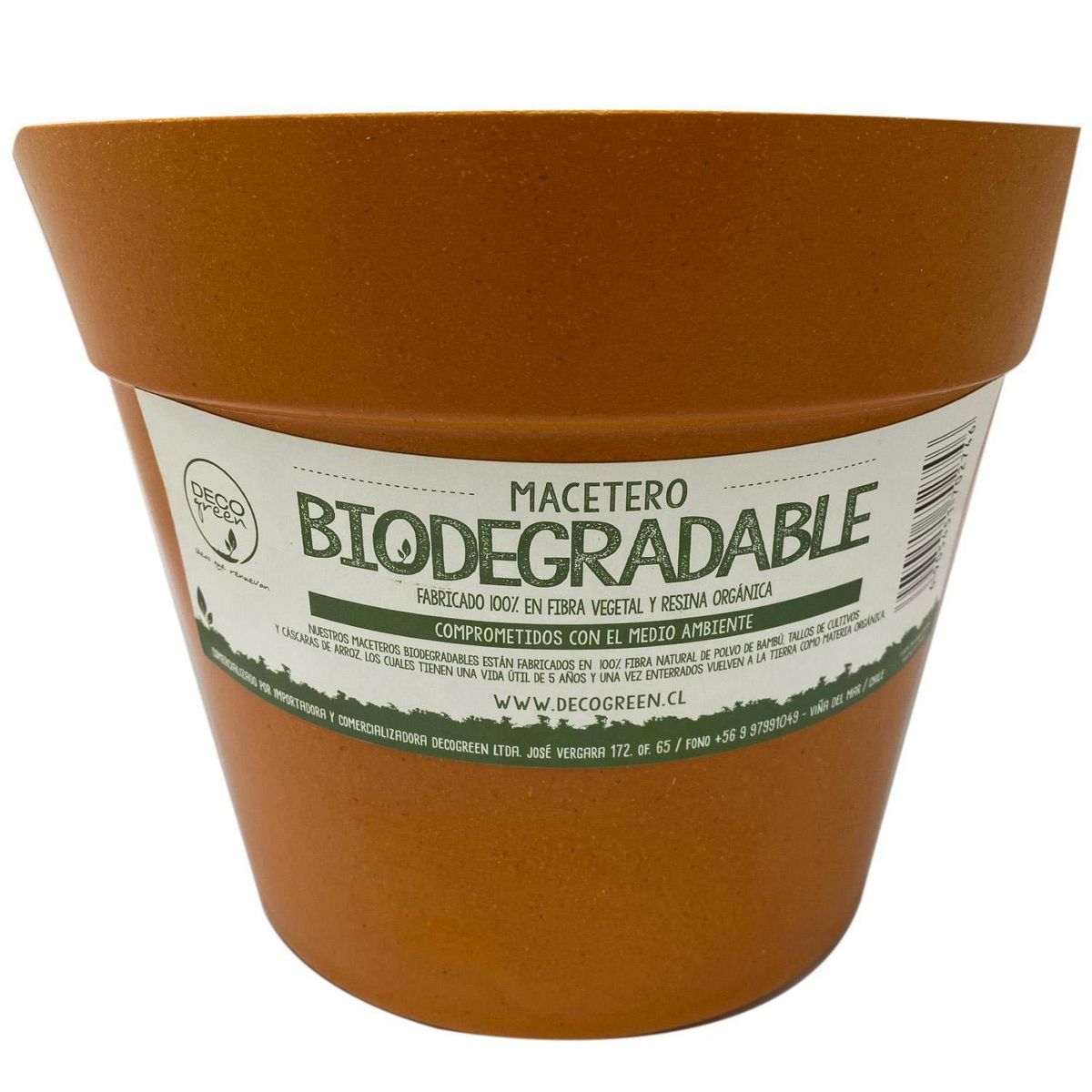 DECOGREEN - Macetero redondo de fibras naturales 25x25x17 cm