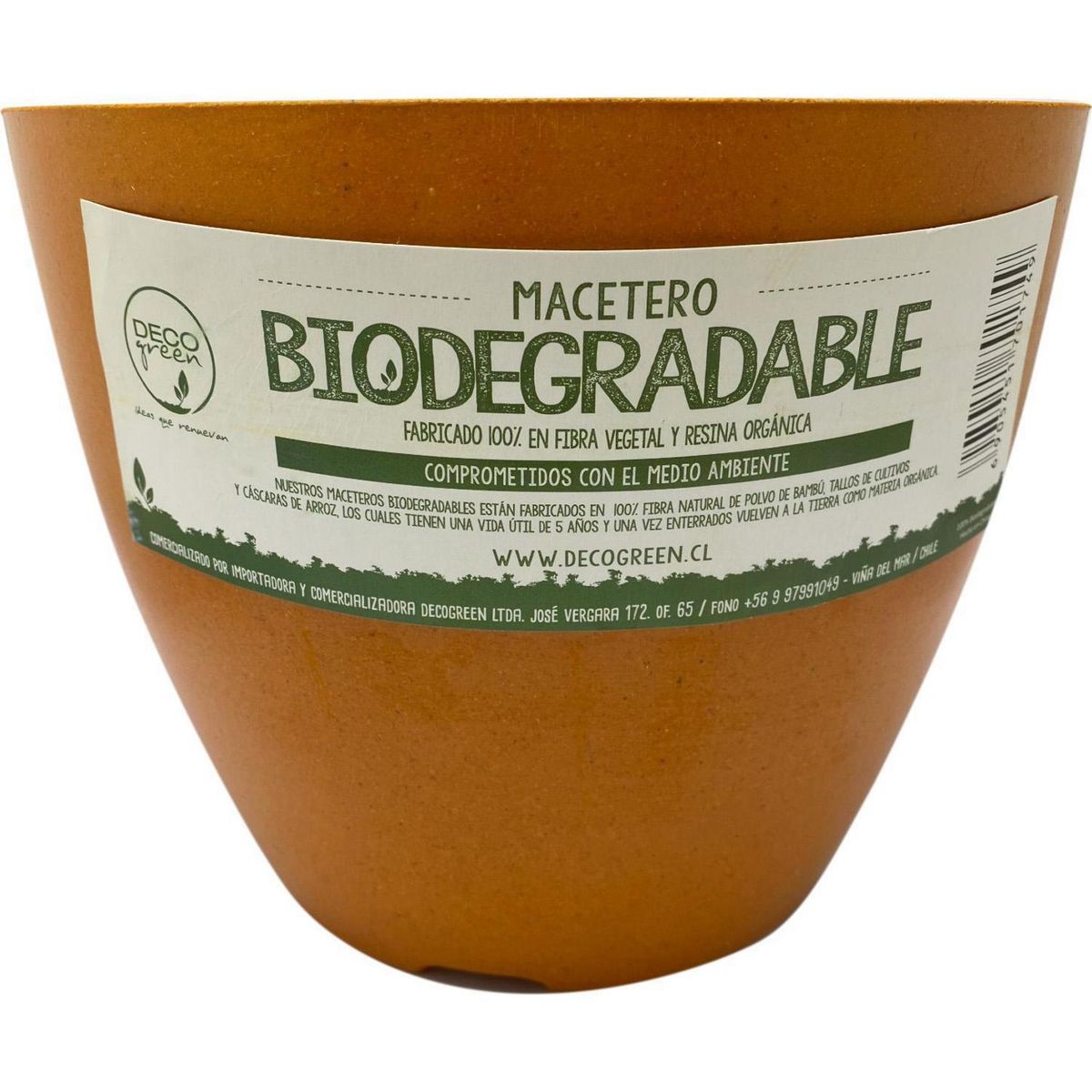 DECOGREEN - Macetero redondo de fibras naturales 24x24x18cm