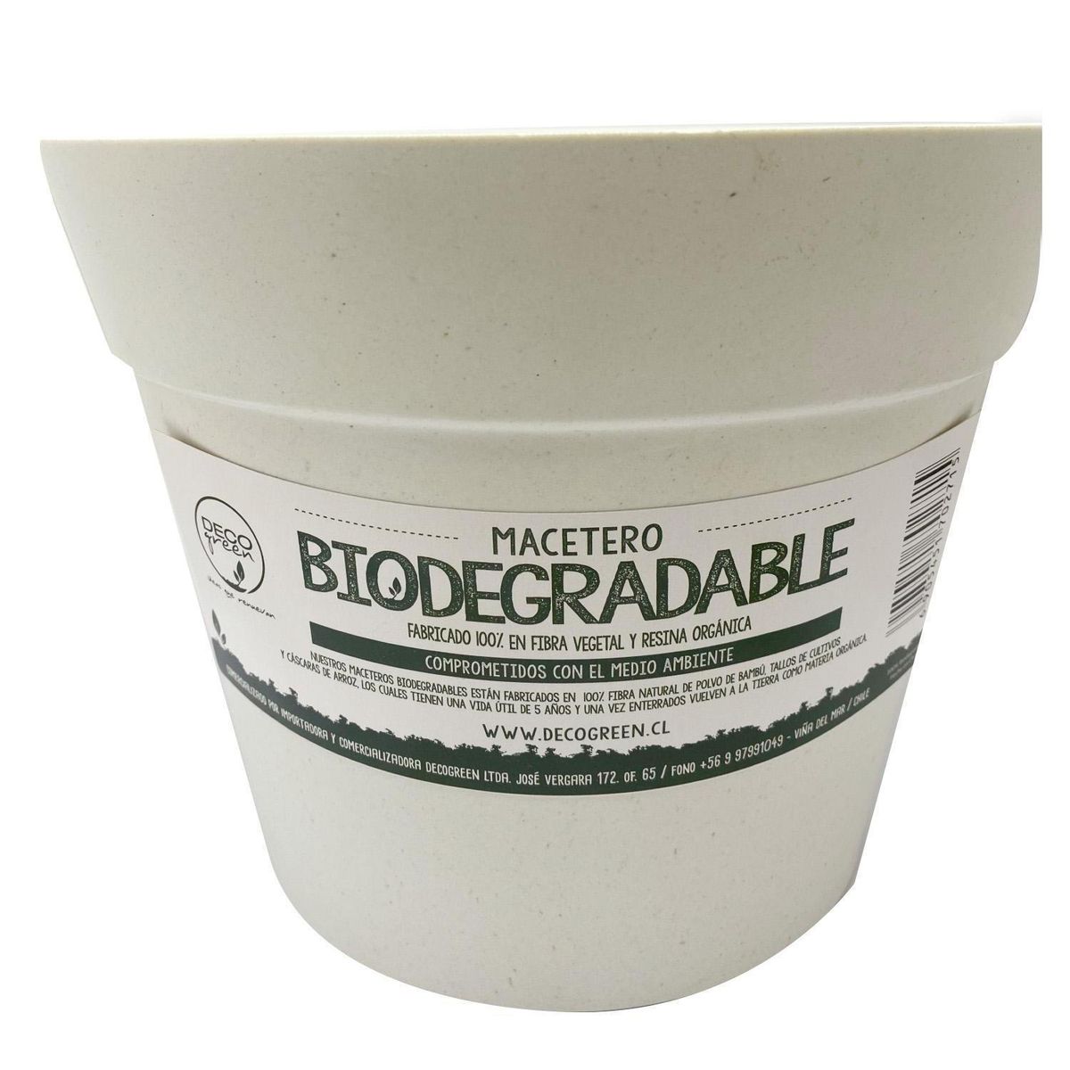 DECOGREEN - Macetero redondo de fibras naturales 25x25x17 cm