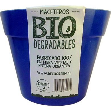 Macetero redondo de fibras naturales 13,7x13,7x10,3 cm