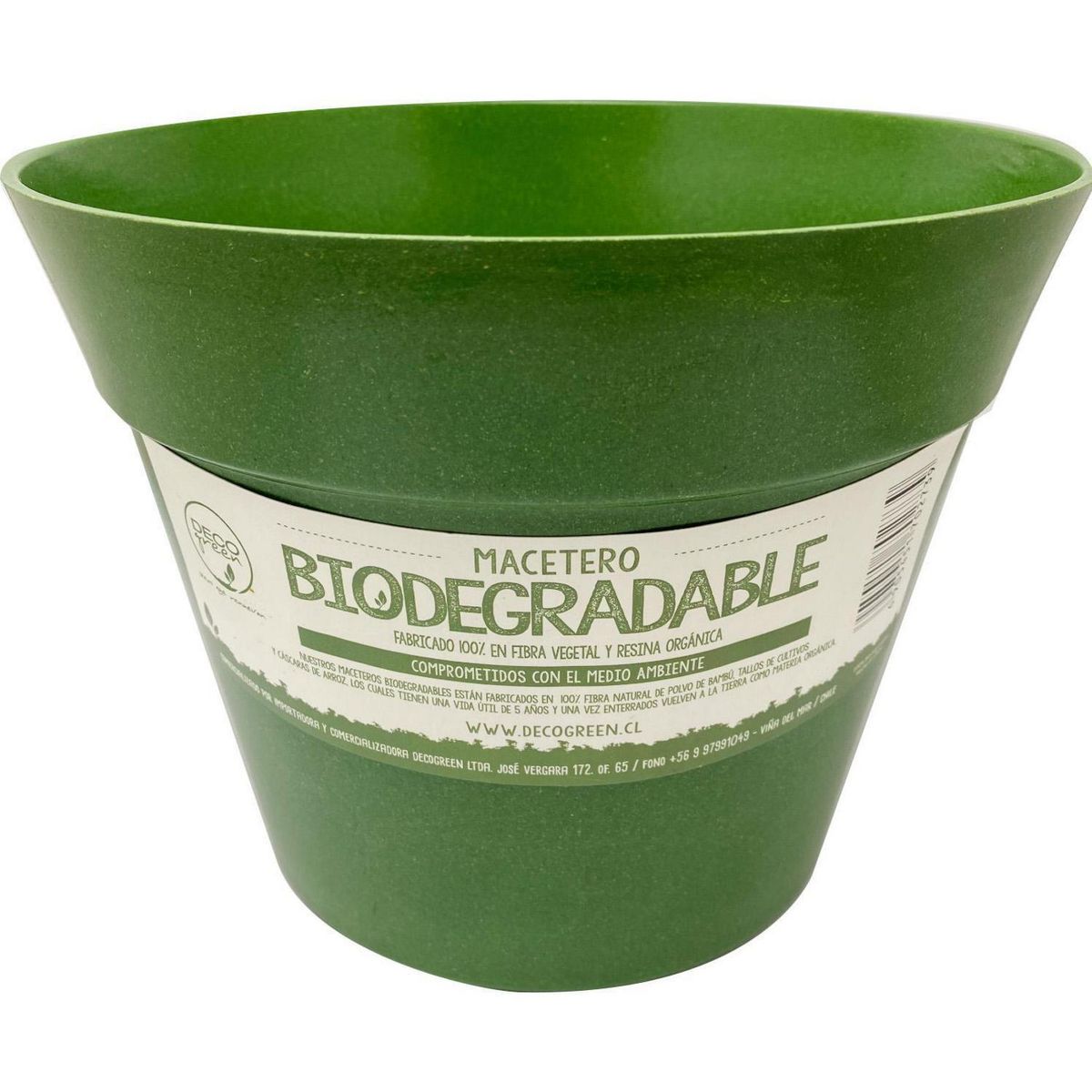 DECOGREEN - Macetero redondo de fibras naturales 25x25x17 cm