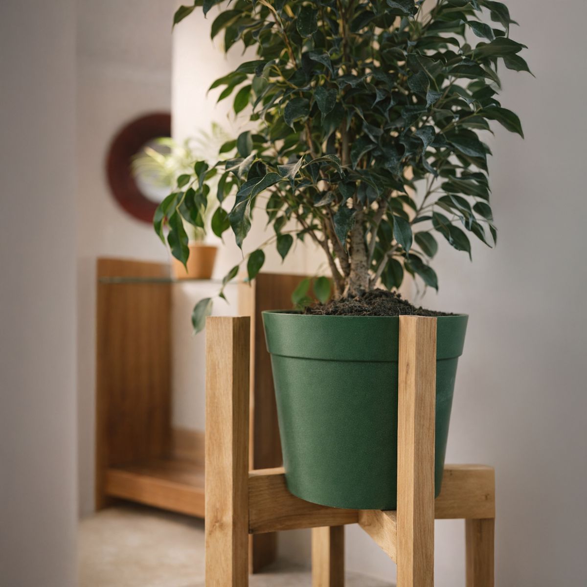 DECOGREEN - Macetero redondo de fibras naturales 25x25x17 cm