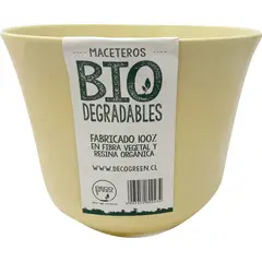 DECOGREEN - Macetero redondo de fibras naturales 16,5x16,5x13 cm