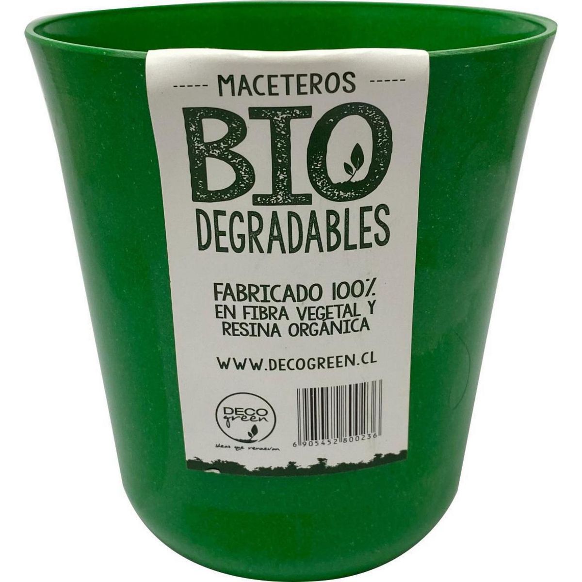 DECOGREEN - Macetero redondo de fibras naturales 13,0x13,0x14,5 cm