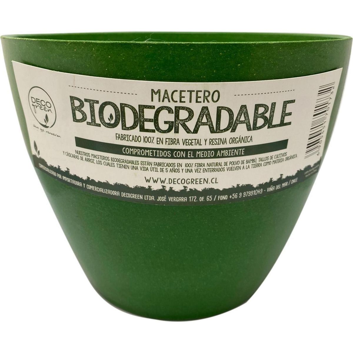 DECOGREEN - Macetero redondo de fibras naturales 24x24x18cm