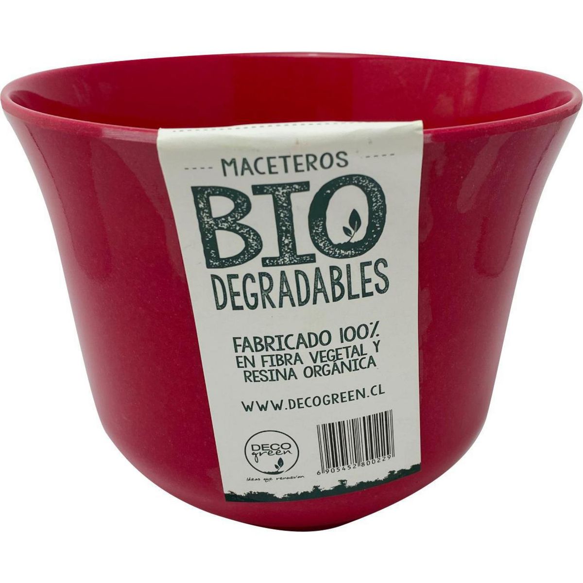 DECOGREEN - Macetero redondo de fibras naturales 16,5x16,5x13 cm