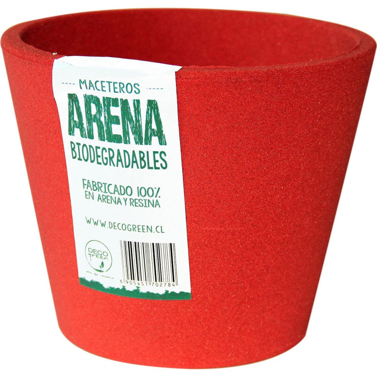 DECOGREEN - Macetero redondo de fibras naturales 15X15X13 cm