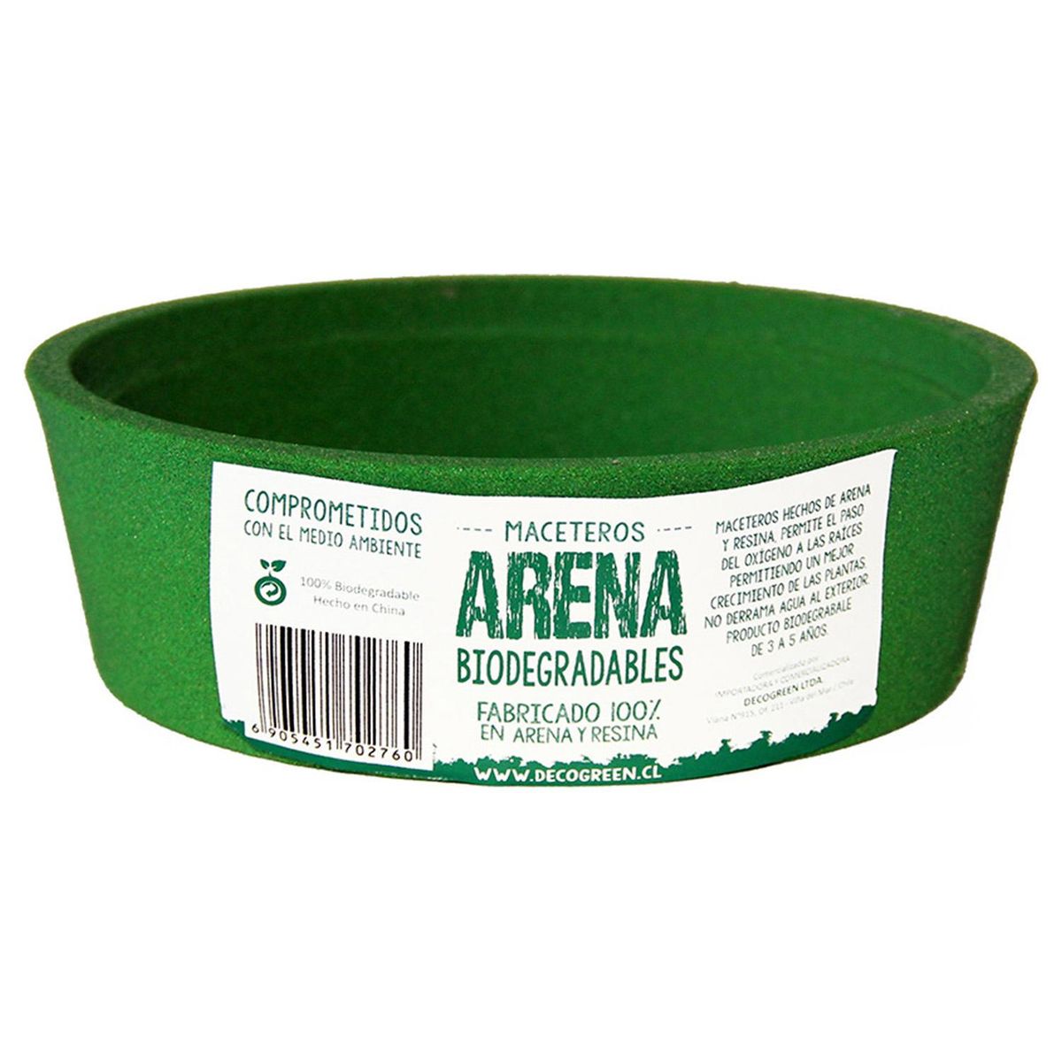 DECOGREEN - Macetero redondo de fibras naturales 16X16x5 cm