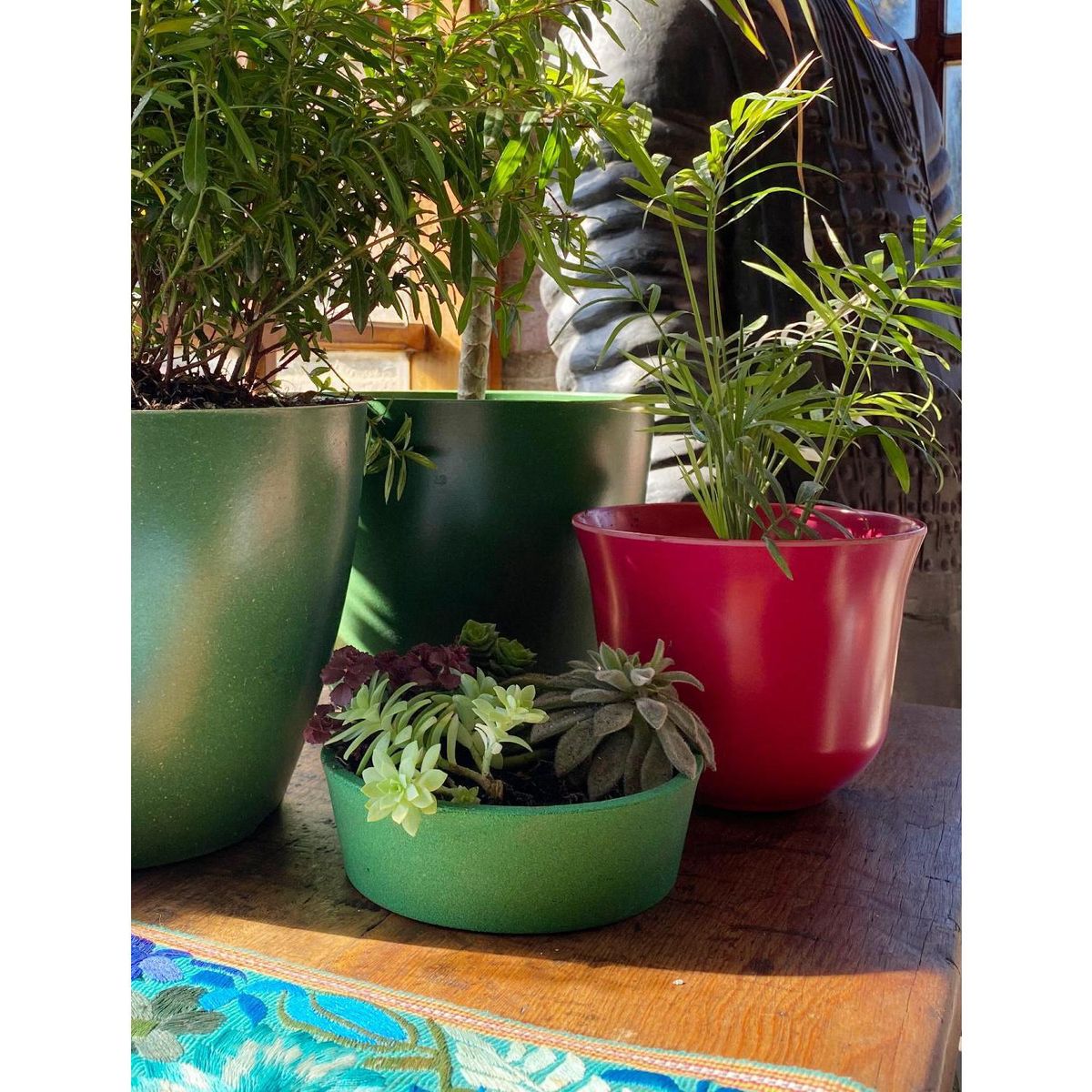 DECOGREEN - Macetero redondo de fibras naturales 16X16x5 cm