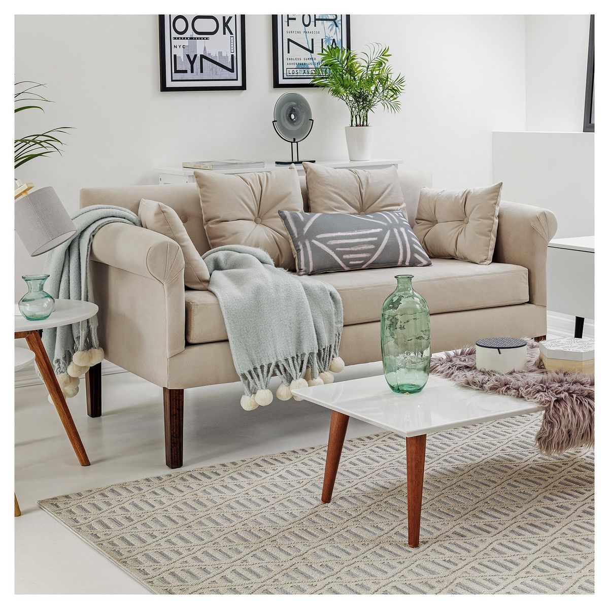 NUEVALINEA - Sofá 2 cuerpos 153x76x78 cm