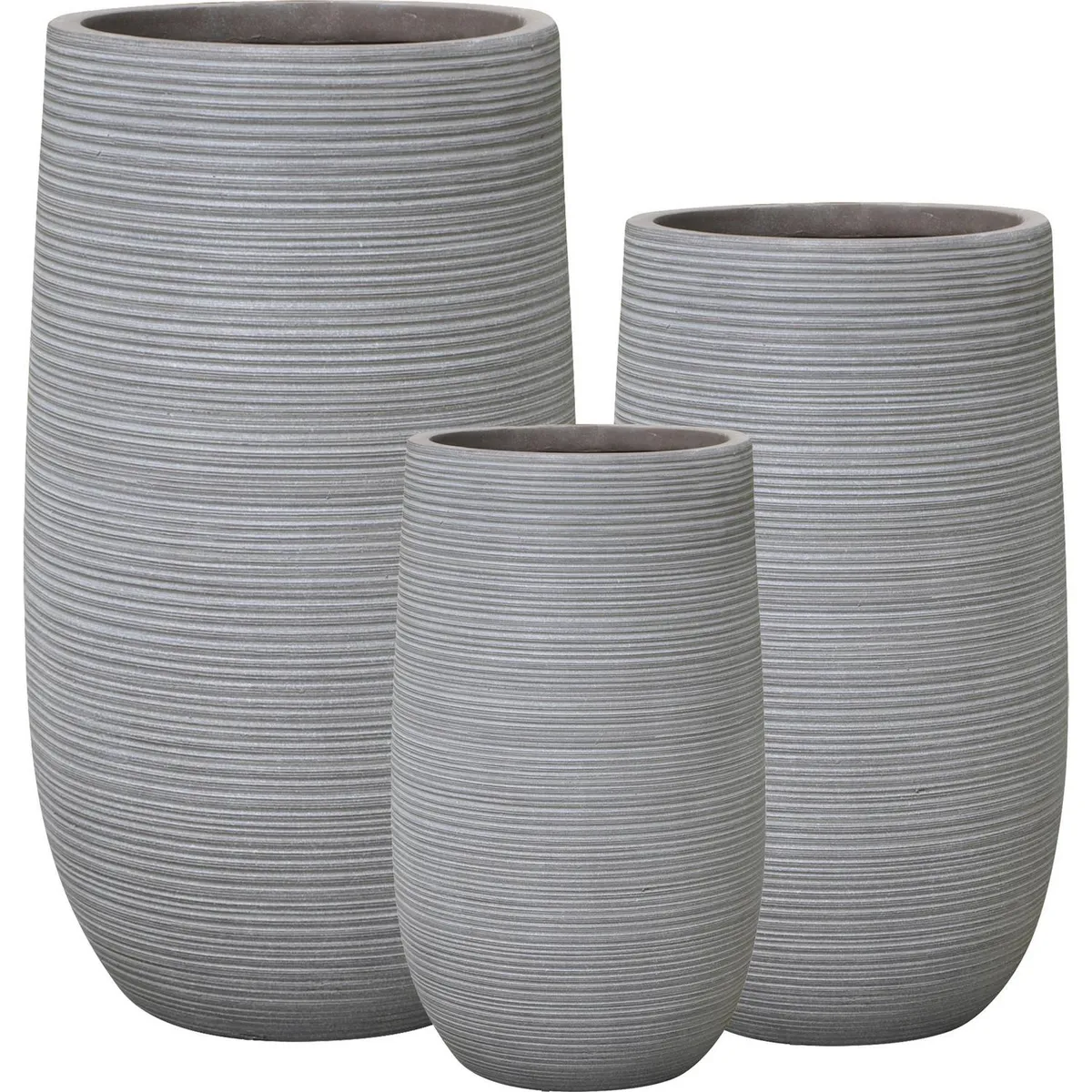 JUST HOME COLLECTION - Set 3 Maceteros de Fibra Tall Taupe Gris