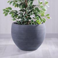 Macetero Stri de Fibra de Vidrio 50x39 cm Gris