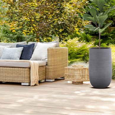Macetero de fibra Tall Taupe 51x80 cm gris