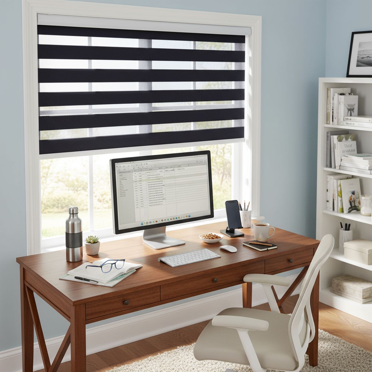 JUST HOME COLLECTION - Cortina roller dúo gris oscuro