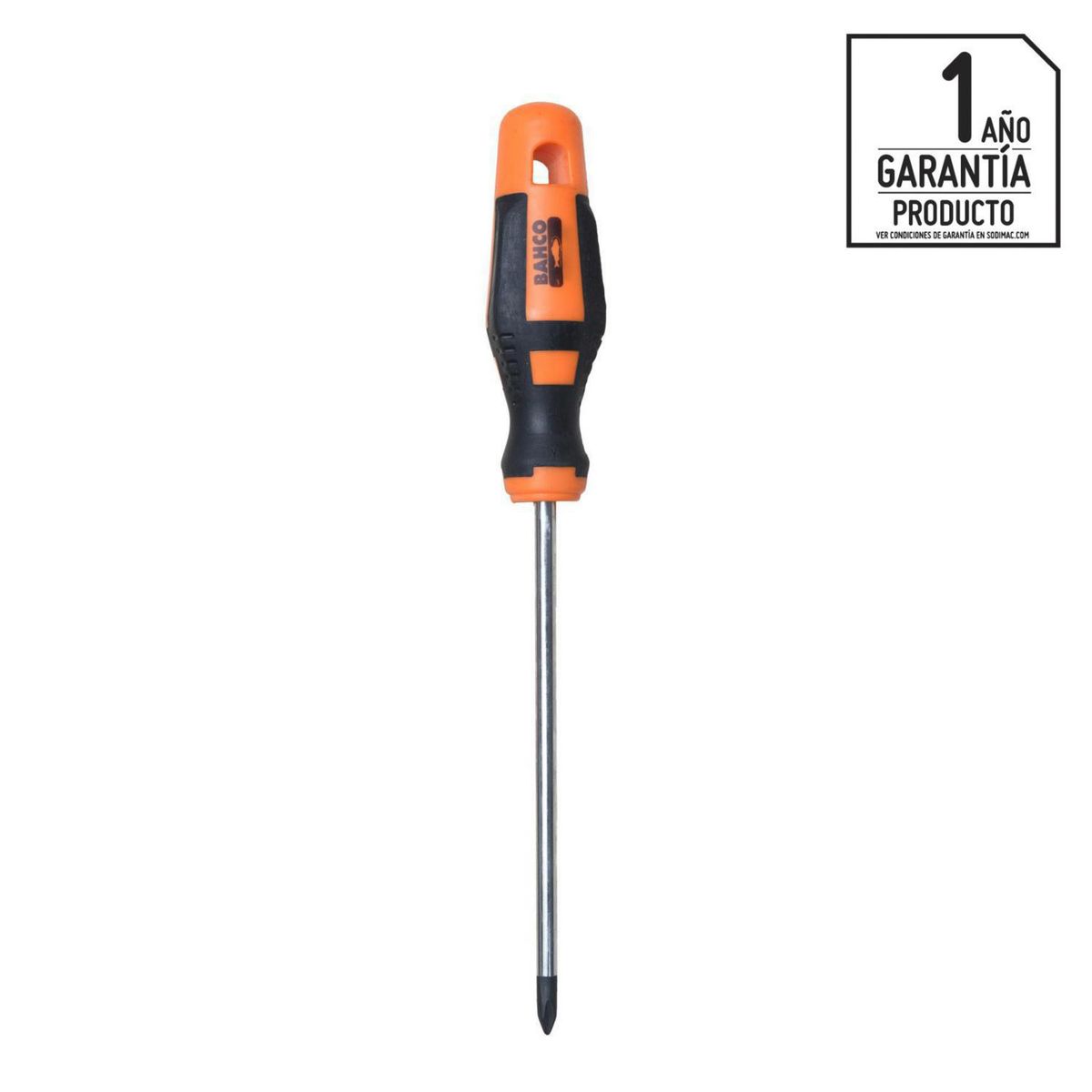 BAHCO - Destornillador punta plana 1x75 mango bi-componente