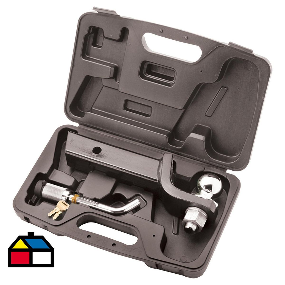 DREWTITE - Macho de 2" / Bola de 2" / Seguro con Candado / Maleta plástica