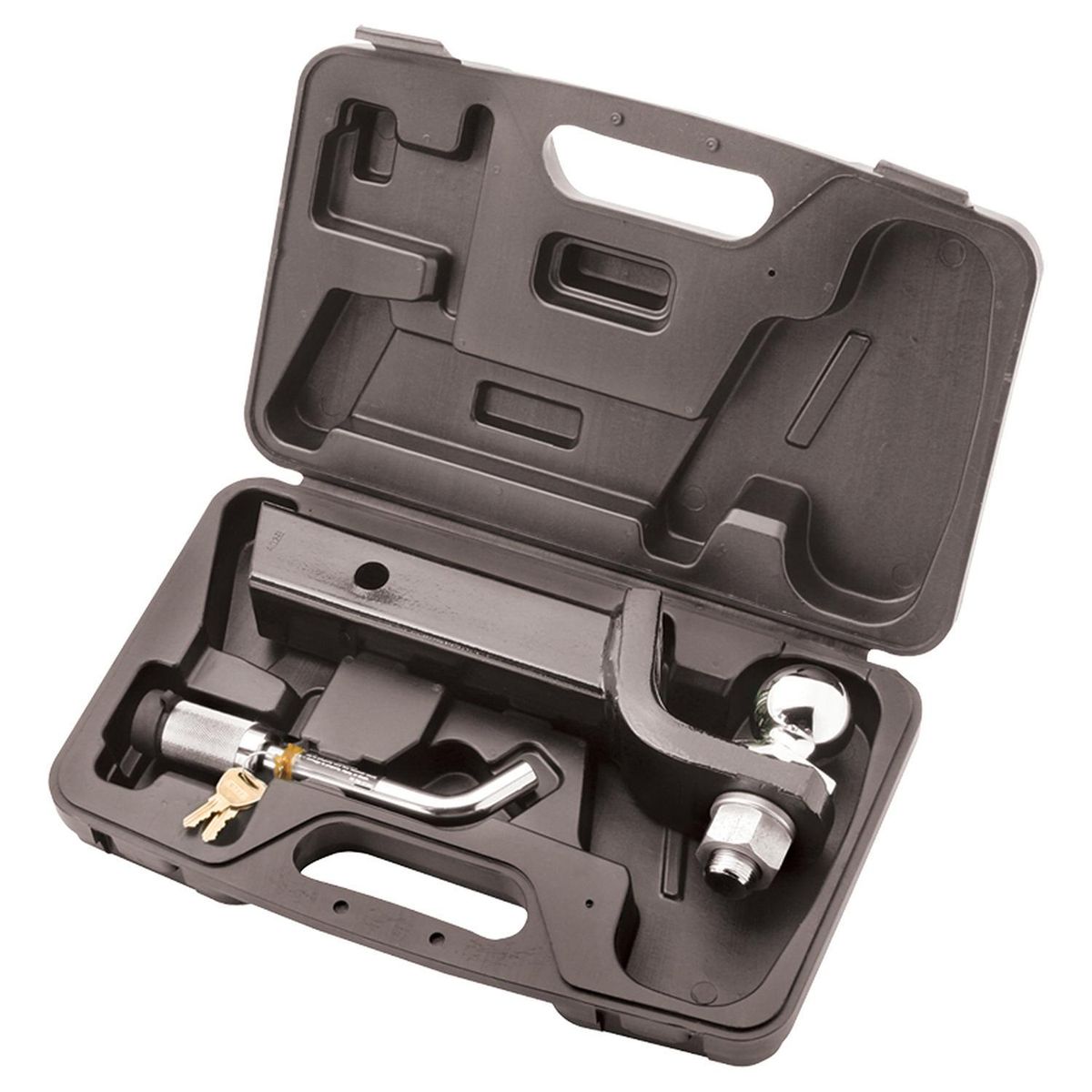 DREWTITE - Macho de 2" / Bola de 2" / Seguro con Candado / Maleta plástica