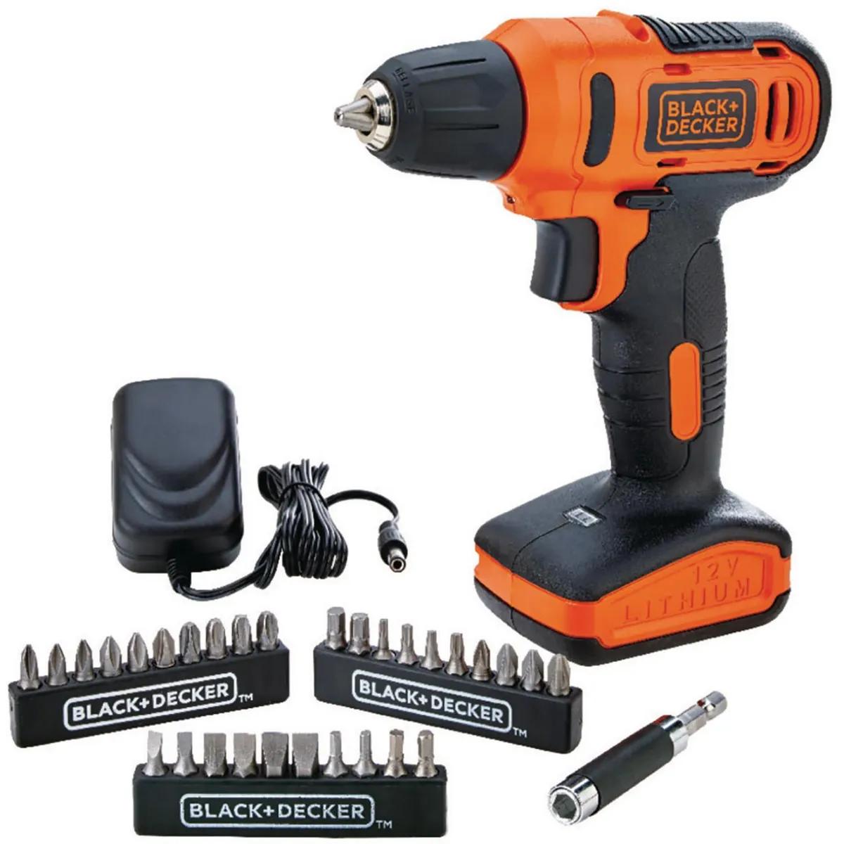 BLACK+DECKER - Taladro inalámbrico atornillador 10 mm 12V + 1 batería