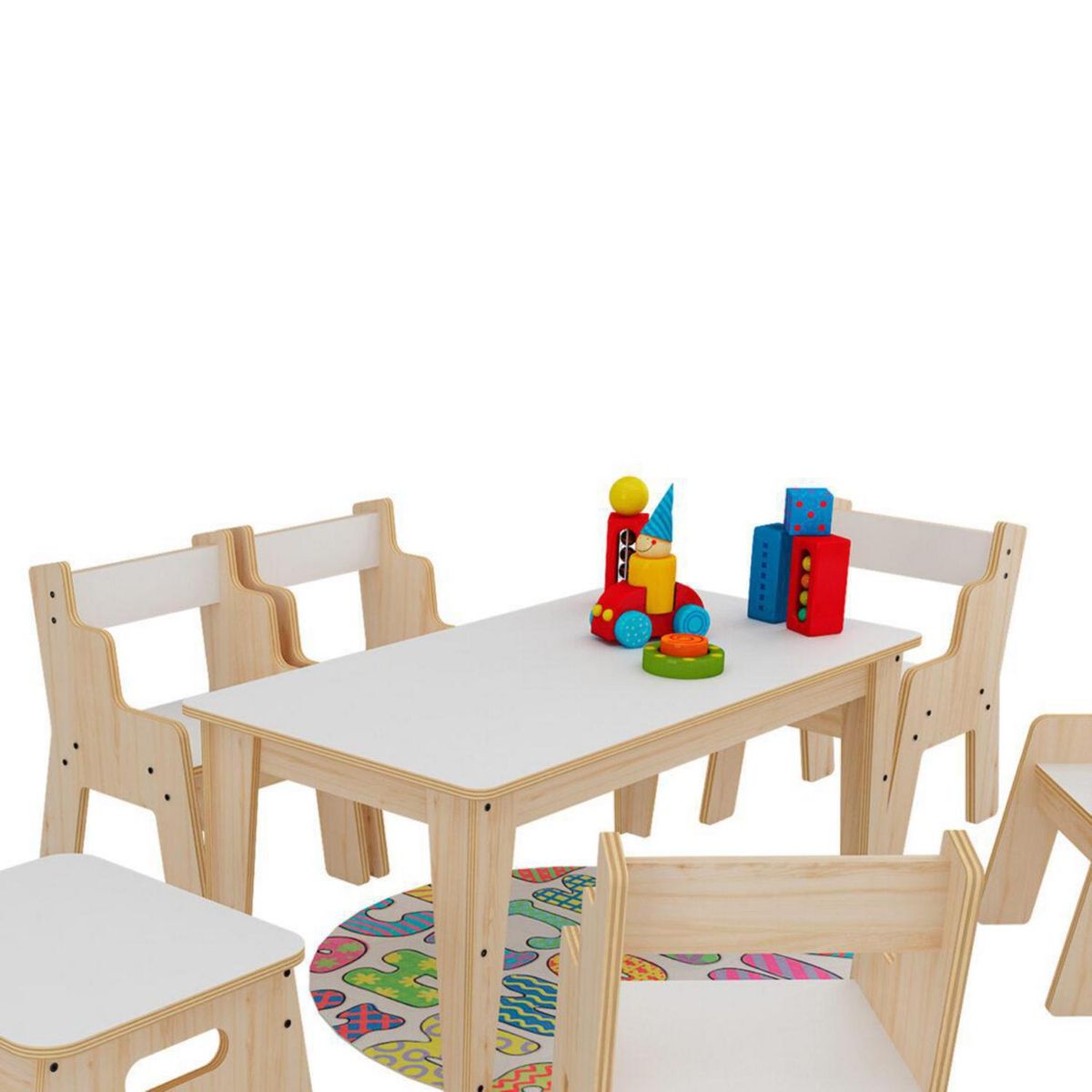 DE PIES A CABEZA - Mesa Infantil Nórdica Madera 57x90x57 cm