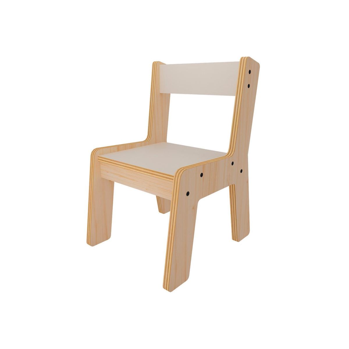 DE PIES A CABEZA - Silla Nórdica Blanco/Madera 49x36x30 cm