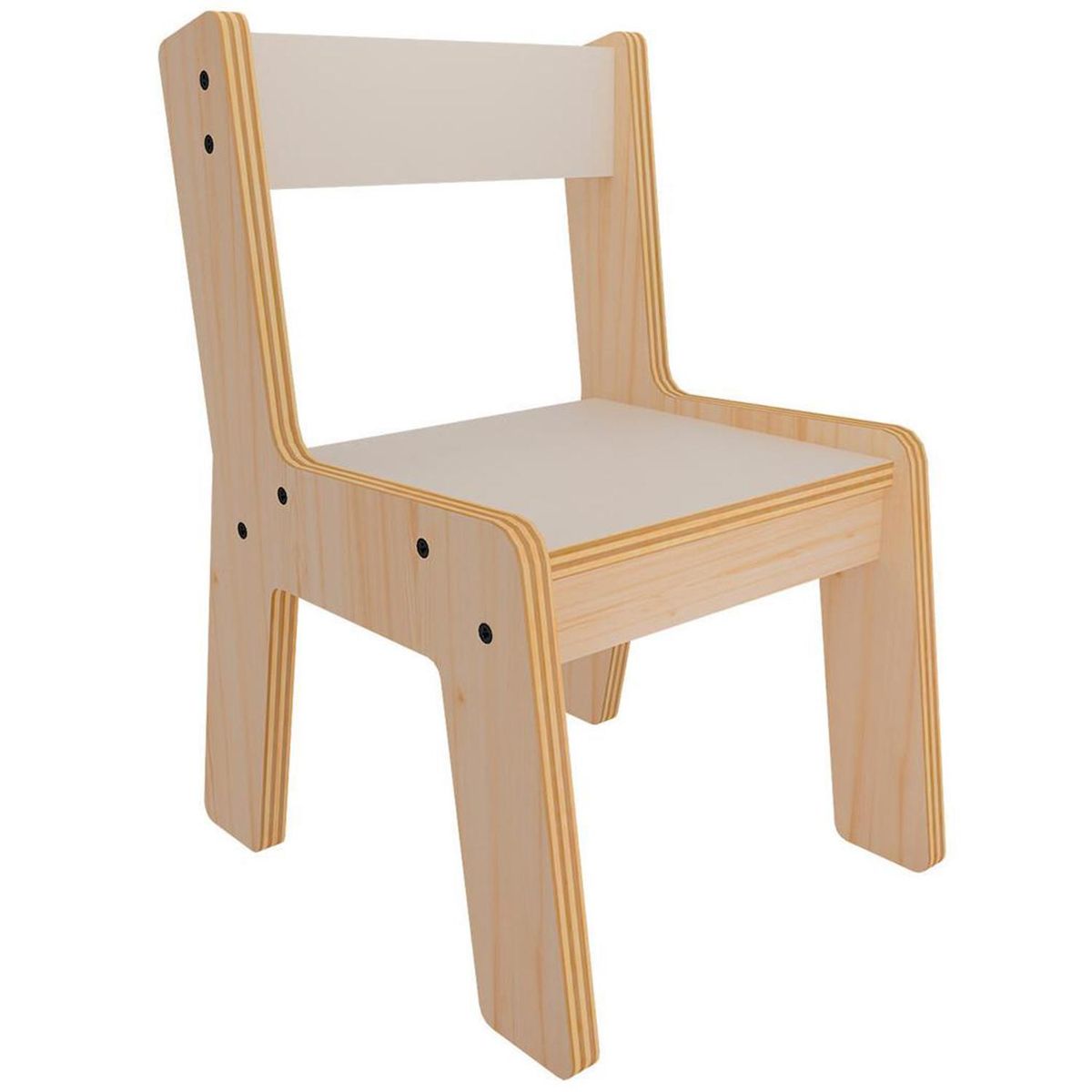 DE PIES A CABEZA - Silla Nórdica Blanco/Madera 49x36x30 cm