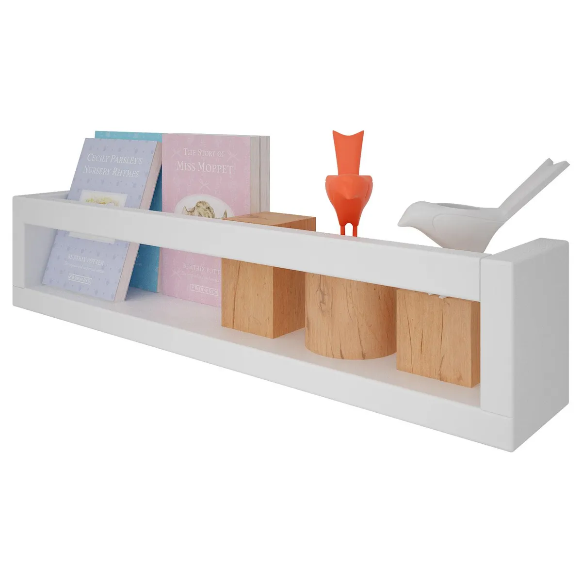 DE PIES A CABEZA - Repisa Corchete Madera 1 Nivel(es) 11x12x50 cm Blanco