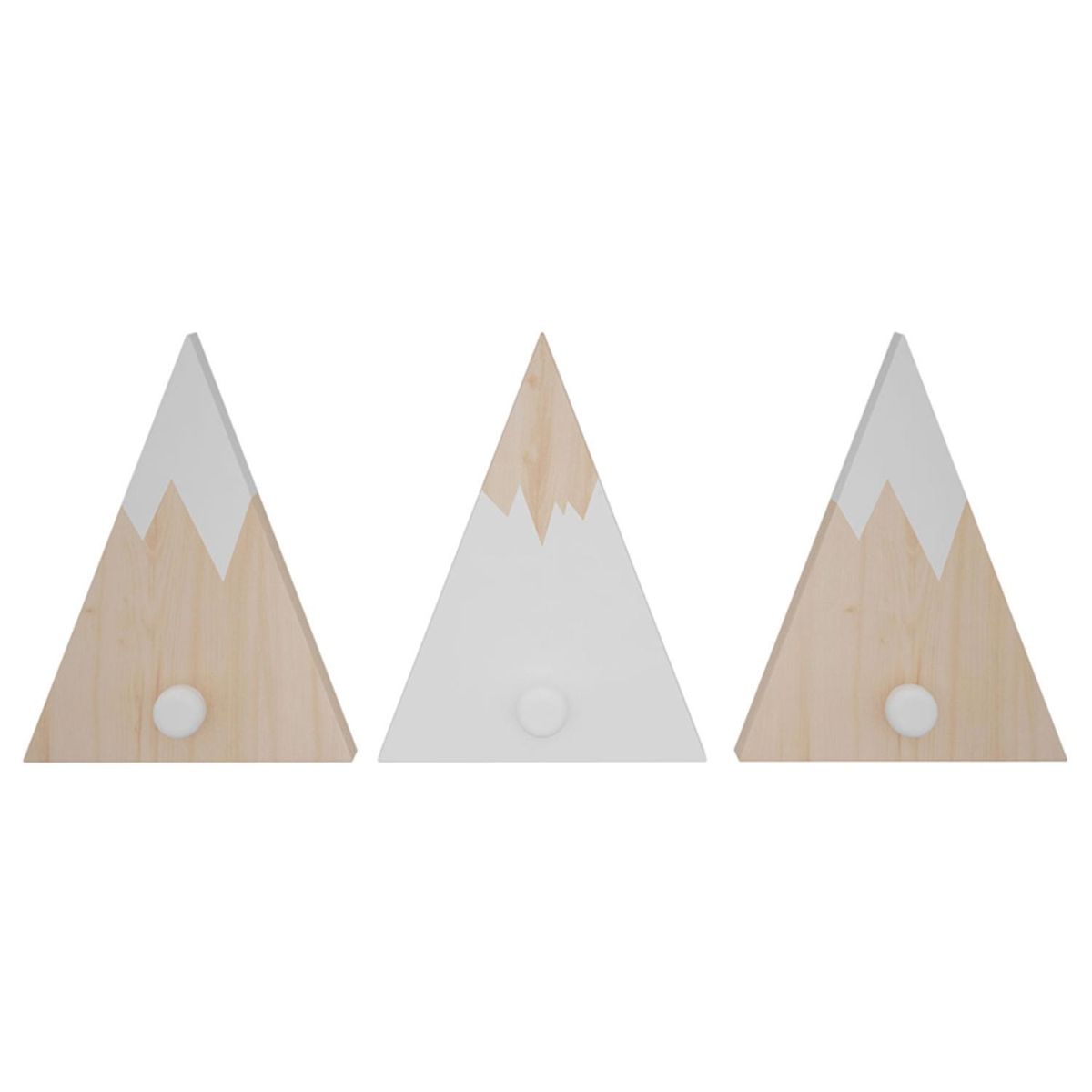DE PIES A CABEZA - Set Perchero 3 Colgadores Andes Madera Blanco/ madera