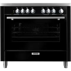THOMAS - Cocina a Gas 5 Platos con Horno 104 Litros Negro Venezia