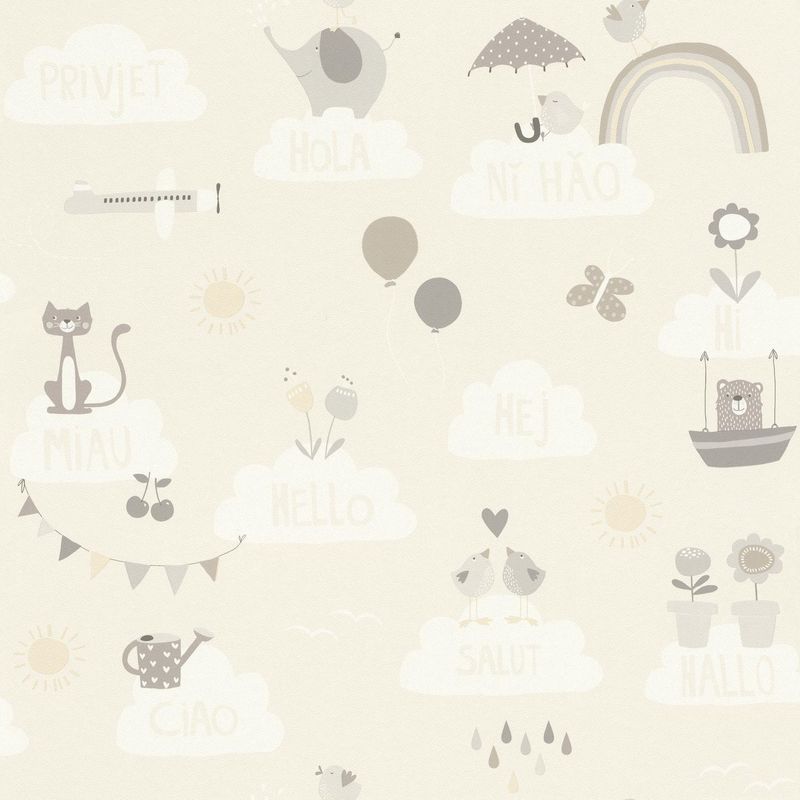 RASCH - Papel Mural Infantil Saludos 5 m2