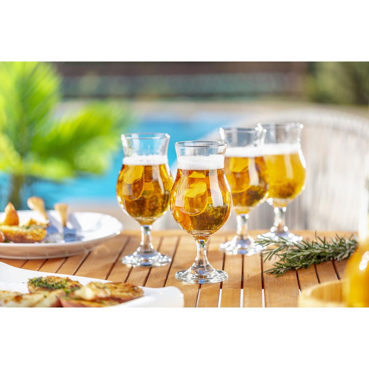 CRISTAR - Set de 4 Copas Cerveceras Cristar 442 ml Transparentes Clásicas