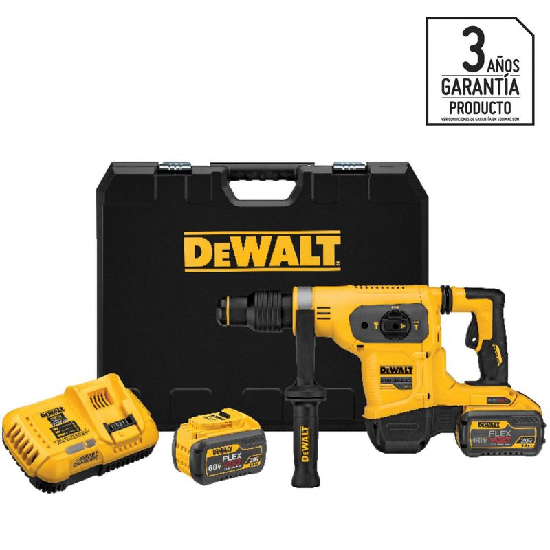 DEWALT - Rotomartillo inalámbrico 60V 6.1 J + 2 baterías