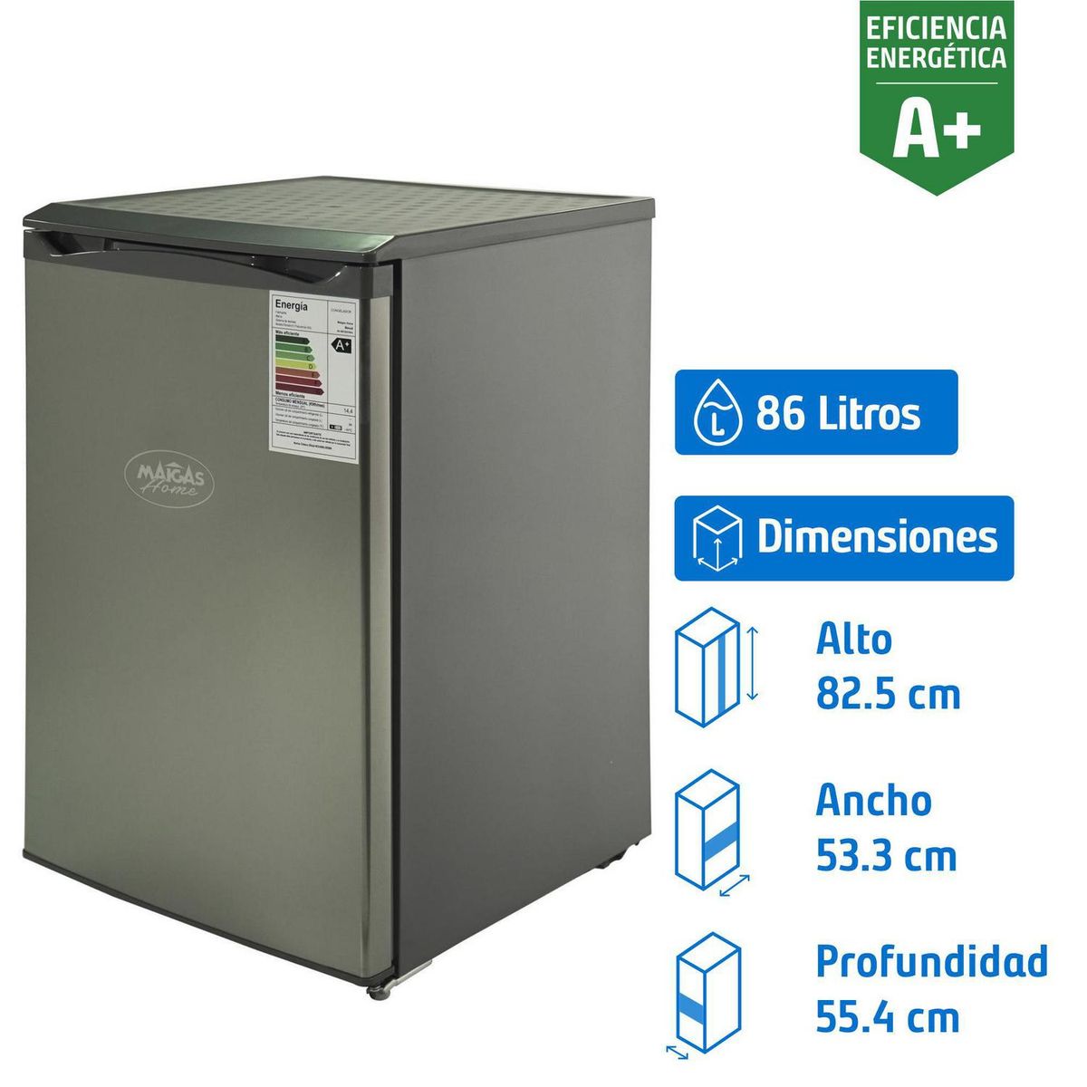 MAIGAS - Freezer Vertical 86 Litros Gris HS-108F