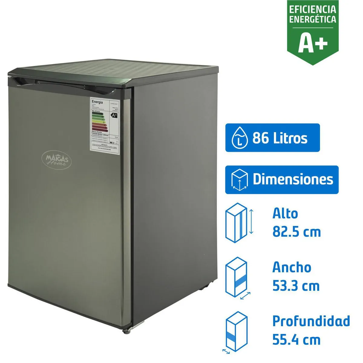 MAIGAS - Freezer Vertical 86 Litros Gris HS-108F