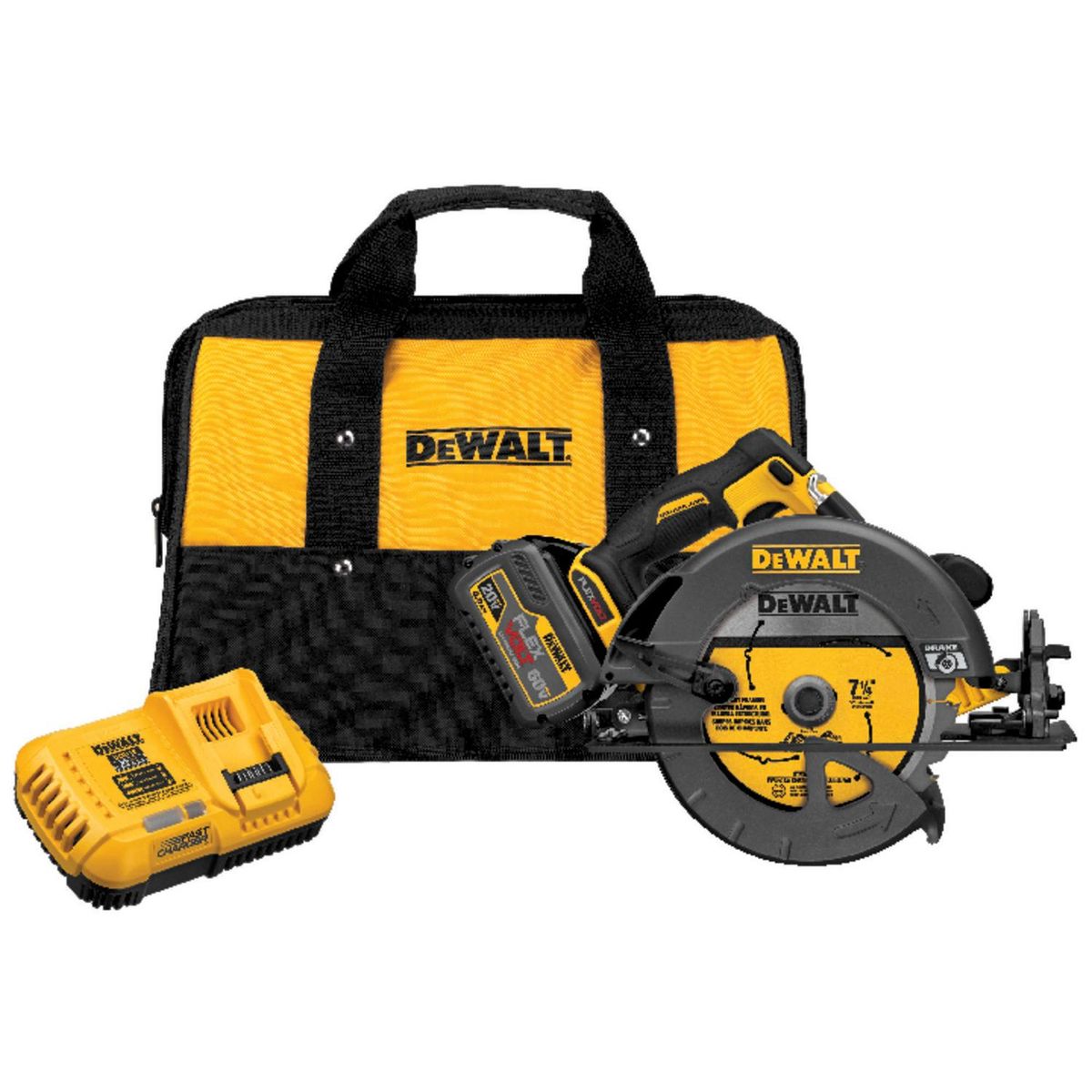 DEWALT - Sierra circular inalámbrica 7 1/4" 20V + 1 batería