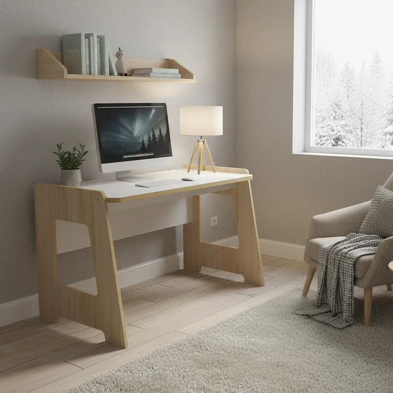 DE PIES A CABEZA - Escritorio Nórdico 120x78x70 cm Blanco/madera