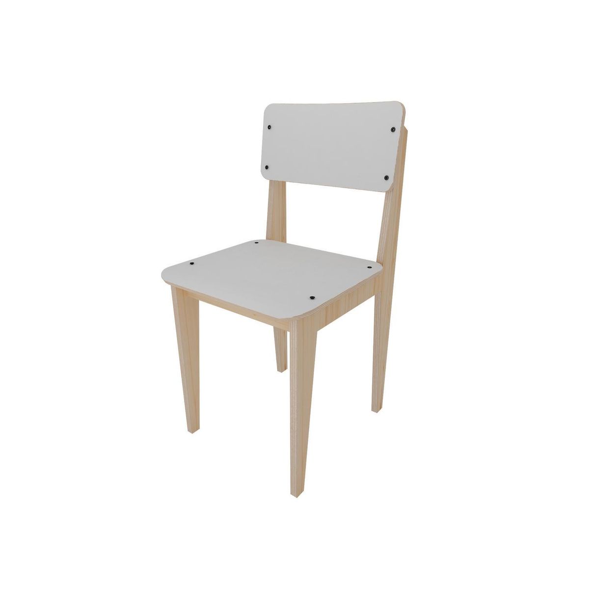 DE PIES A CABEZA - Silla Nórdica Blanco/Madera 80.6x40x41 cm